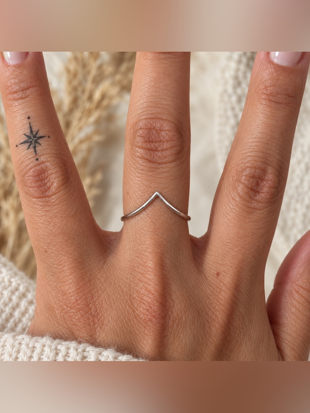 Sterling silver dainty boho ring sizes 8,9